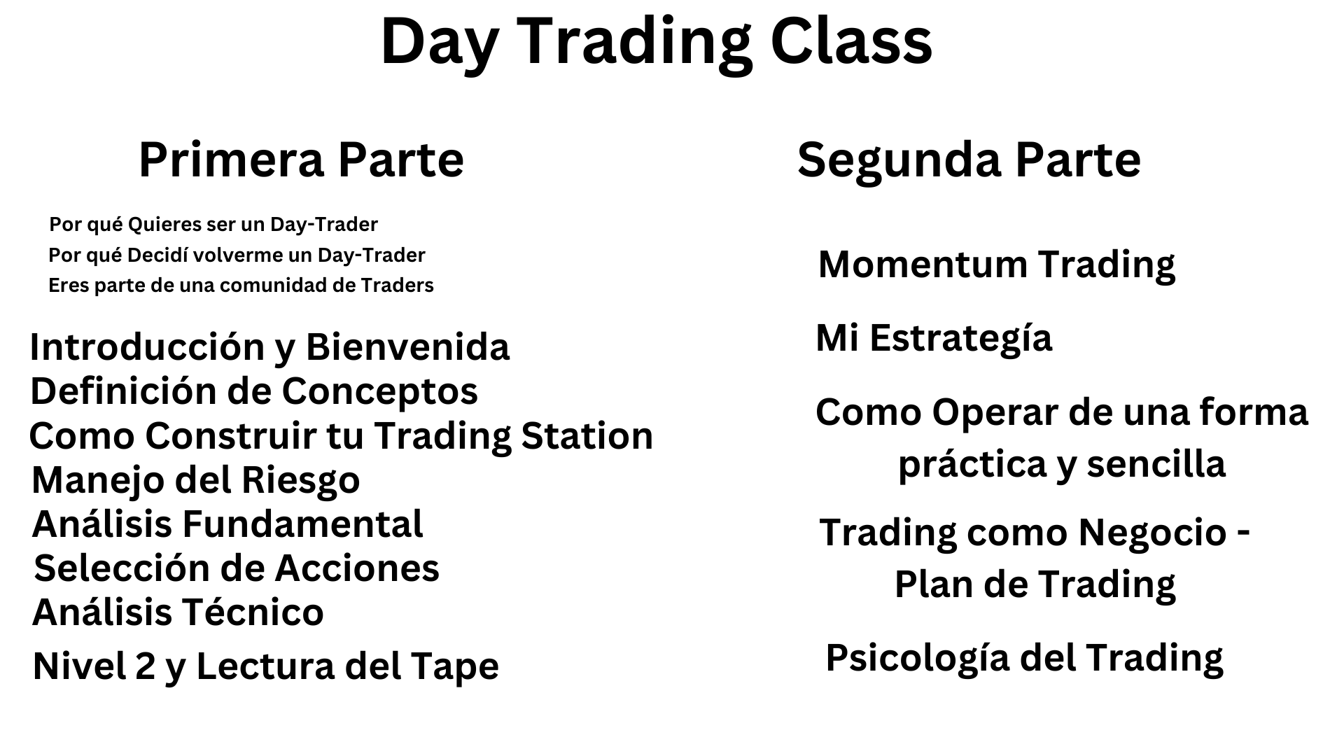 Temas Trading Class Manuel Morilla